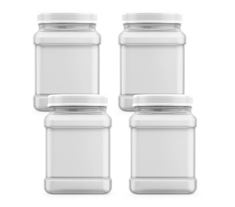 Tarro cuadrado Mountain West con asa pellizco, 64 oz, ideal para almacenar ingredientes secos.
