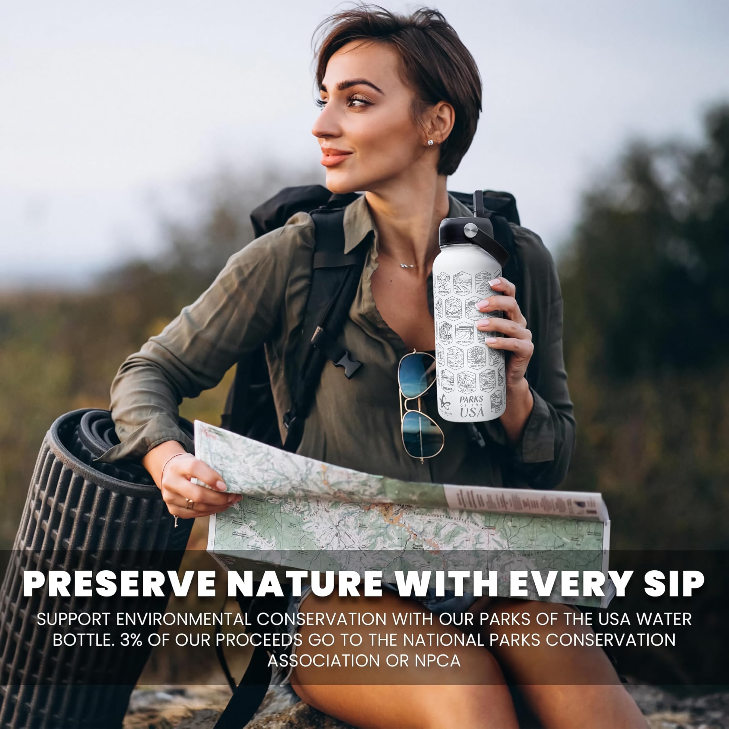 Dimensiones 32oz caben en mochilas, ideal para caminatas.