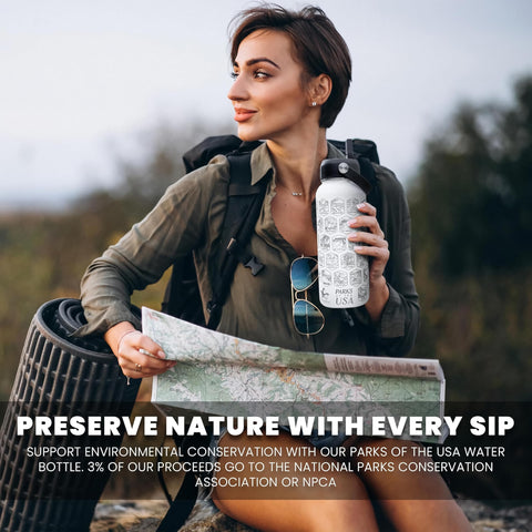 Dimensiones 32oz caben en mochilas, ideal para caminatas.