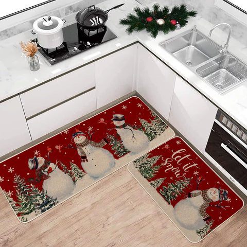 Alfombra Moutina 17x29 con diseño navideño y textura suave.