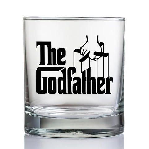 Movies On Glass vaso The Godfather con logotipo impreso en frente