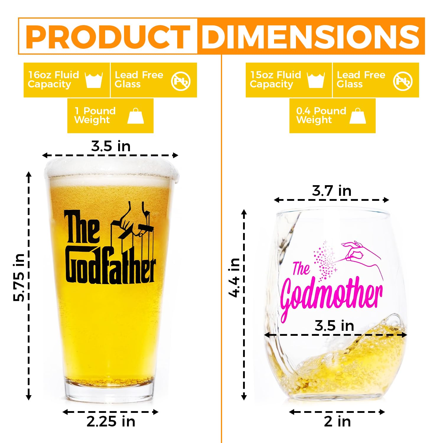 Movies On Glass: copa sin tallo con logotipo Godfather Godmother.