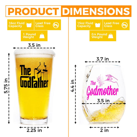 Movies On Glass: copa sin tallo con logotipo Godfather Godmother.