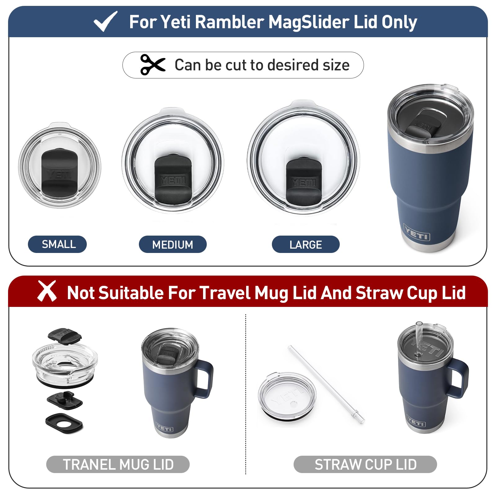 Pajitas MOVOLIVI de silicona para Yeti 30oz, reutilizables.