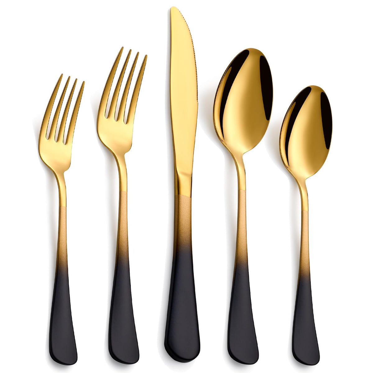Cubiertos Moxinox 20 piezas coloridos, brillo espejo para mesa moderna.