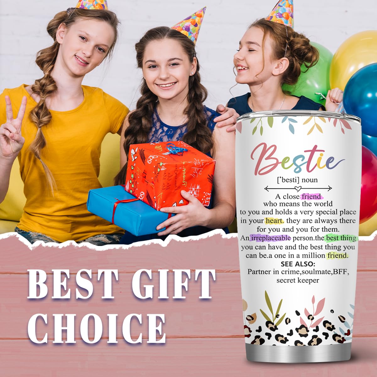MoYueno Bestie regalo para amiga, perfecto para cumpleaños y fiestas.