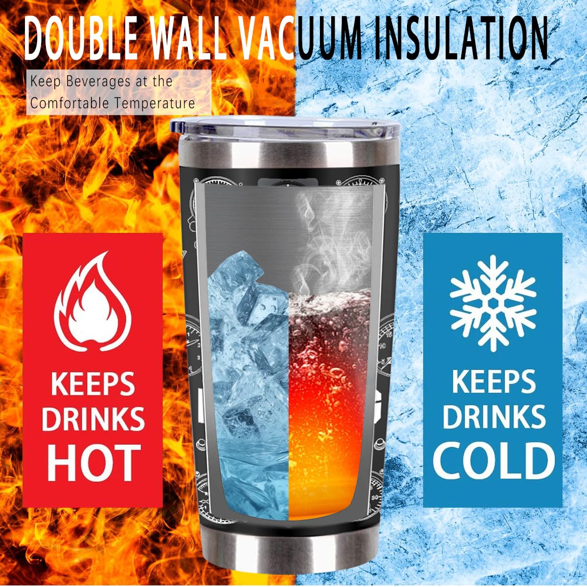 MoYueno Pilot Tumbler doble pared aislante mantiene temperatura.