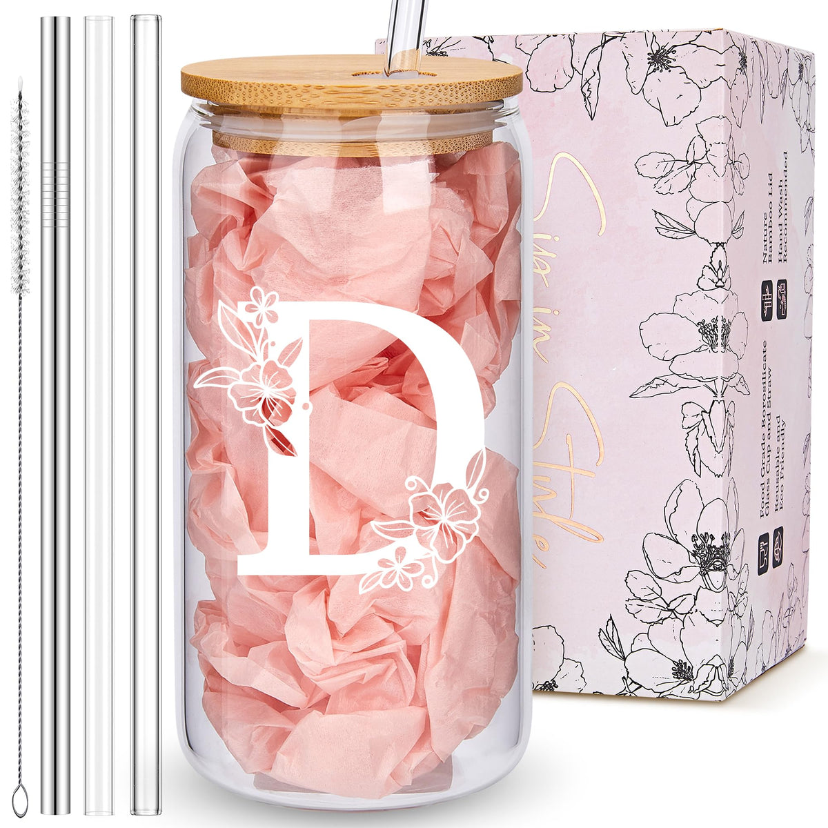 Mozaba vaso térmico con inicial monograma, regalo personalizado para amantes del café.