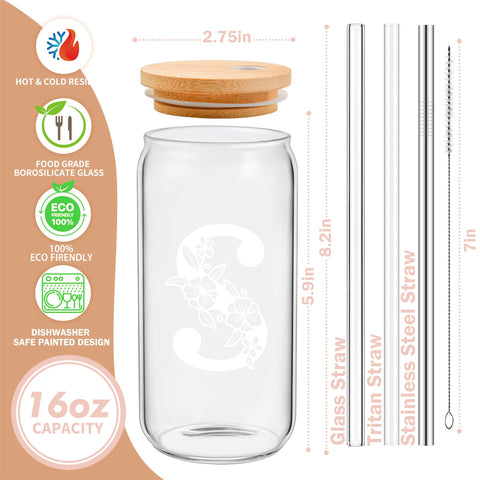 Vaso Mozaba con conjunto de pajitas y limpiador, opciones reutilizables para bebidas.