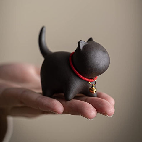 MOZEO Mascota de té gato púrpura, guía de cuidado para mantenerla en buen estado.
