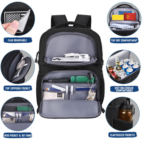 MOZETO mochila-almuerzo-bolsillos-molle ofrece espacio para accesorios y herramientas.