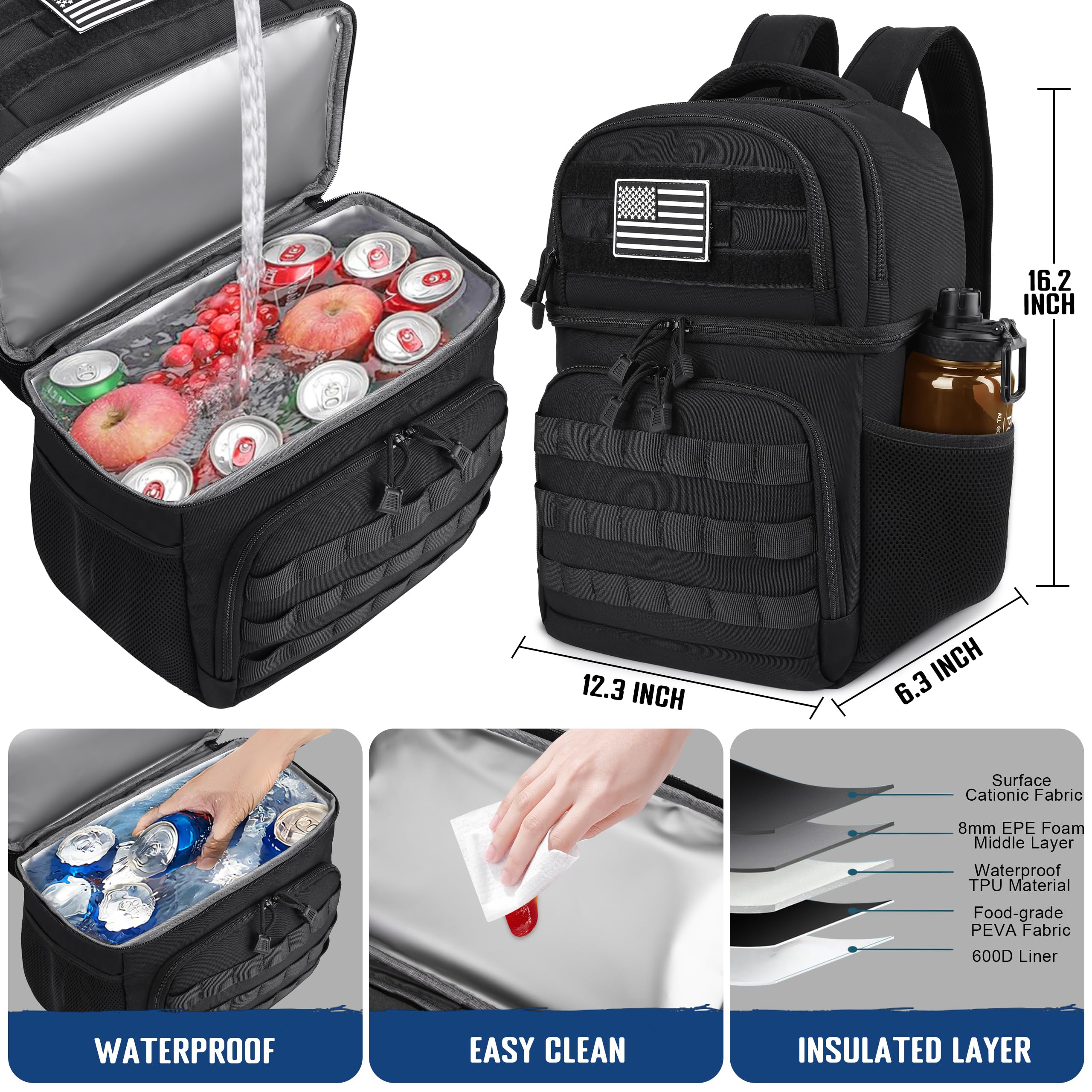 MOZETO mochila-almuerzo-uso-versatil para trabajo, universidad y escapadas.