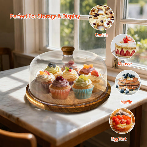 Mozphae tapa acrílica transparente para ver claramente los postres sin abrir.