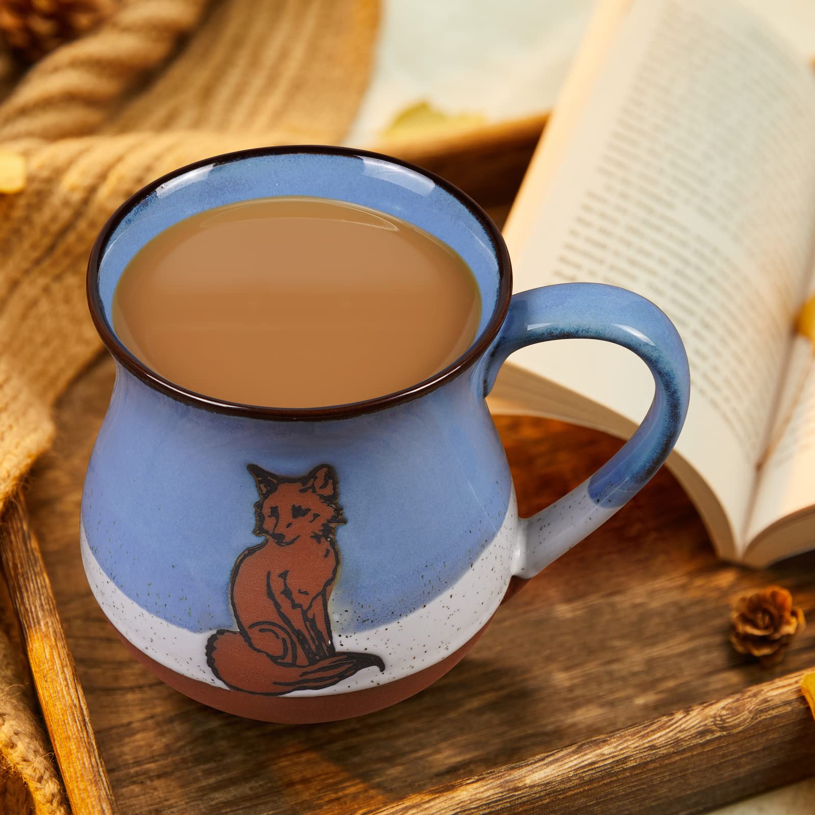 MPotTo taza zorro uso hogar oficina, diseño único para mesa diaria.