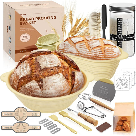 MQFORU bandeja redonda para masa madre, favorece fermentación y forma estable