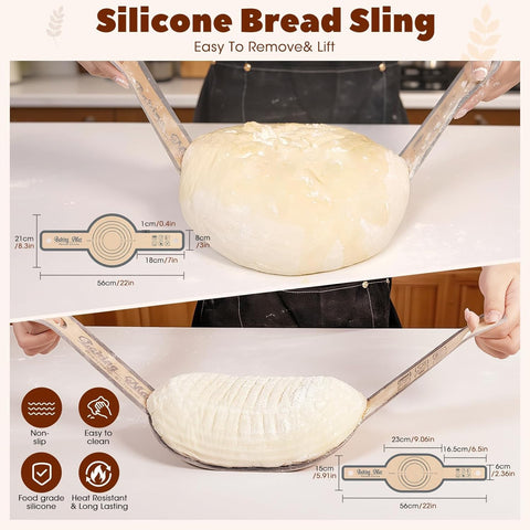 MQFORU sling de silicona para pan, soporte cómodo al hornear