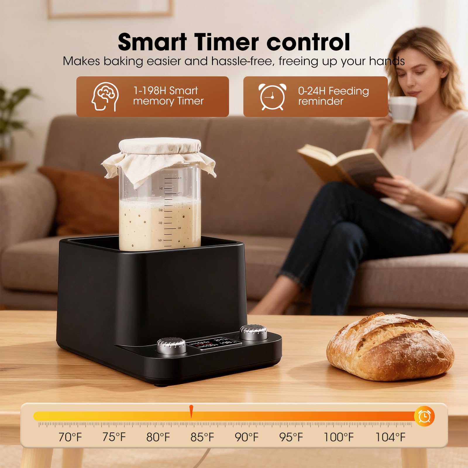 MQFORU Temporizador con memoria de 198 h para fermentación sin vigilancia.