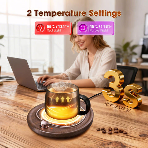 MQUPIN luz roja 131°F, mantiene café y té a la temperatura óptima