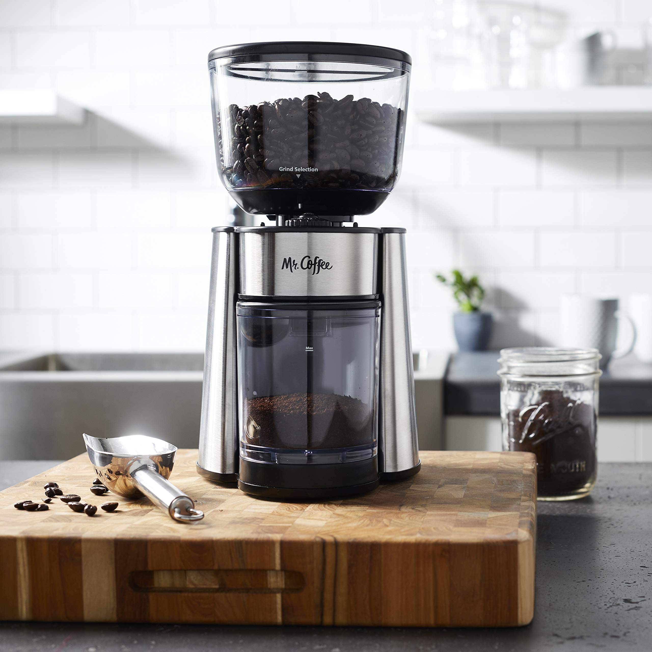 Mr. Coffee molinillo automático, apagado automático al terminar la molienda