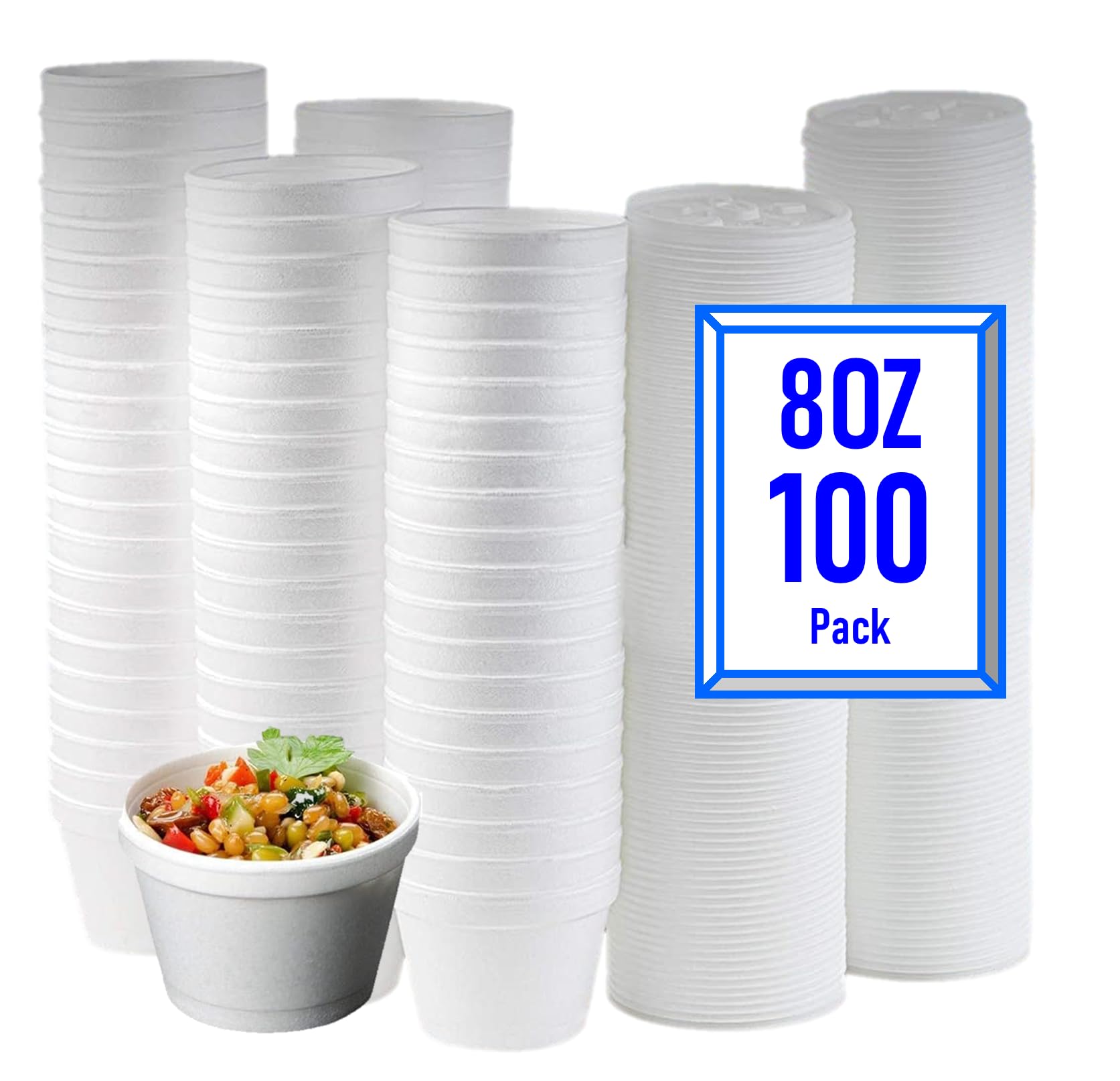 Mr Miracle vaso de espuma 8 onzas con tapa ventilada blanca para llevar