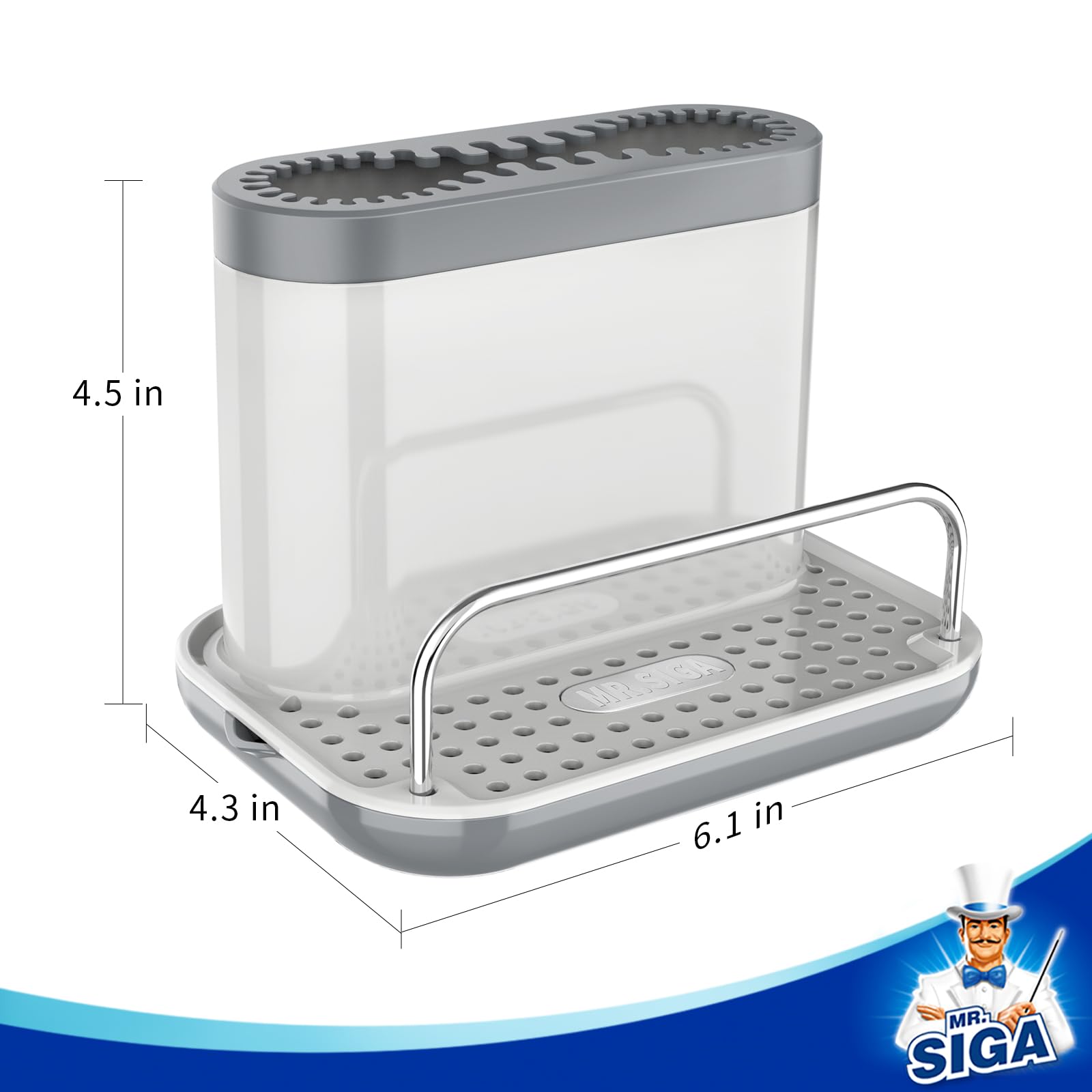 MR.SIGA organizador fregadero acabado blanco y gris combina en cocinas