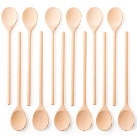 Mr. Woodware: set de cucharas de madera de 12 pulgadas para mezclar.