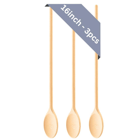 Mr.Woodware cuchara de madera 16 pulgadas con mango largo para mezclar