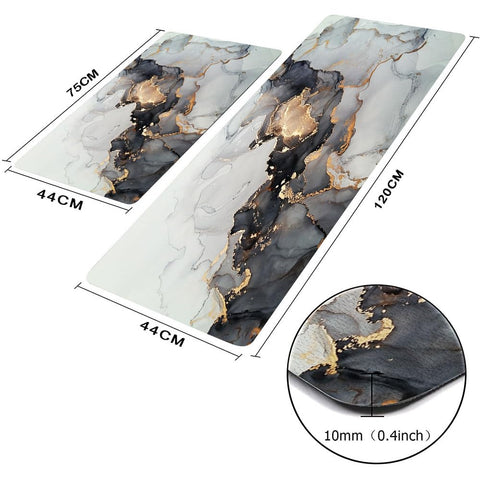Alfombra Mrcrypos marmol negro dorado 17x47, ideal en fregadero y área de preparación.