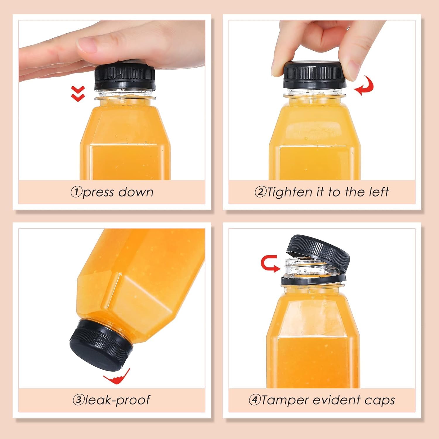 Mrhuazhai botella de jugo con embudo de silicona para rellenar fácilmente