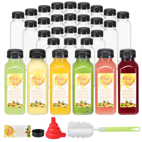 Botellas Mrhuazhai de plástico 10 onzas con tapas para bebidas caseras.