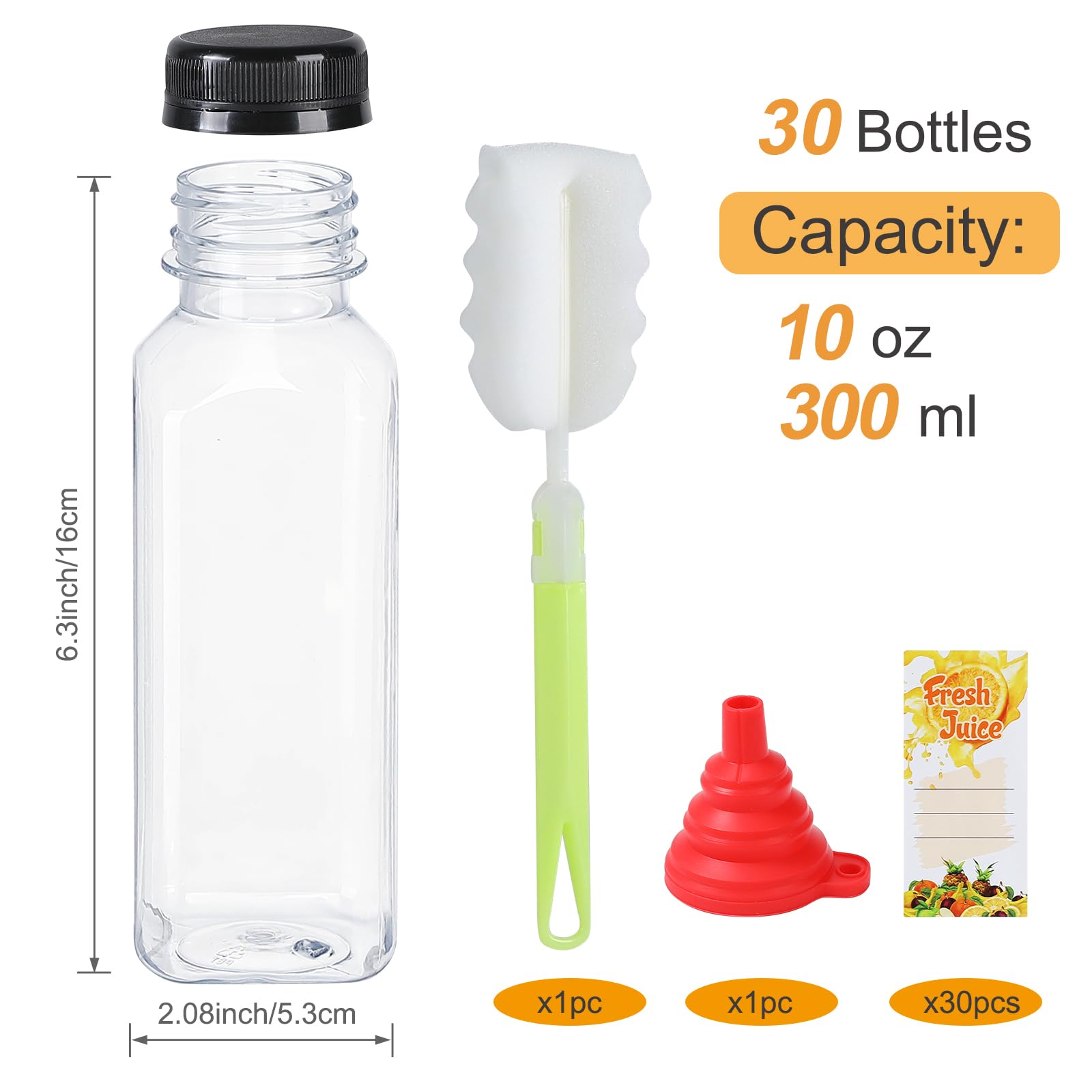 Envases de plástico transparentes Mrhuazhai de 10 onzas para ver el contenido.