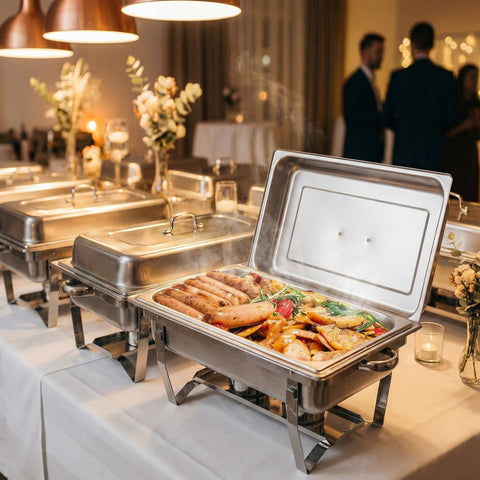 MRIISEL tapa de chafer de acero inoxidable, mantiene la preparación al calor para buffet.