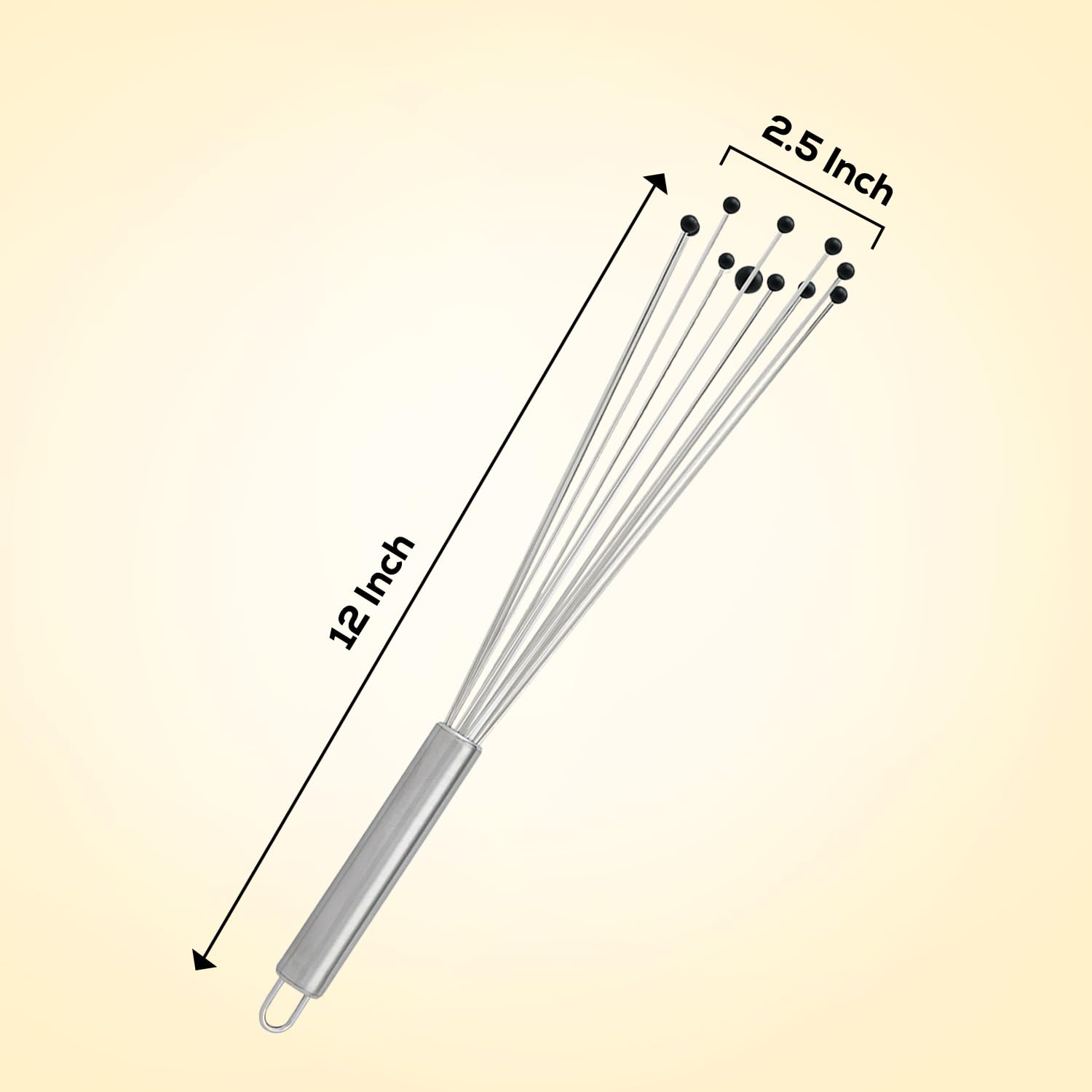 Batidor de bola de silicona para sartenes antiadherentes, marca Mrs. Anderson's Baking.