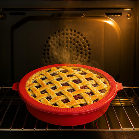 Reducción de desbordes con el escudo de tarta de Mrs. Anderson's Baking.