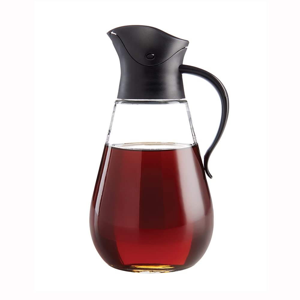Dispensador Store'N Pour de Mrs. Anderson's, vista frontal, vertido suave de sirope.