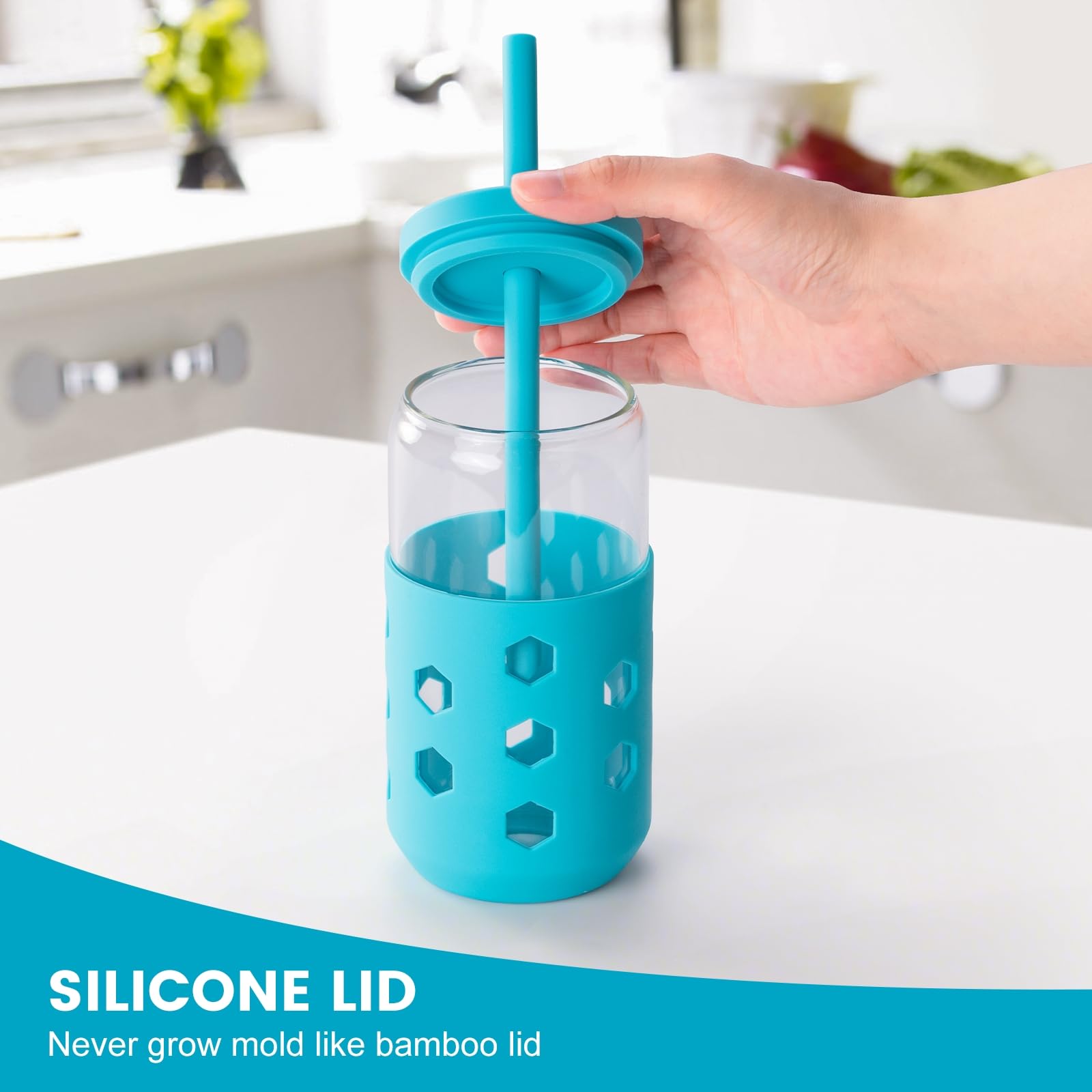 Mrsdry pajitas de silicona reutilizables para vasos de cristal