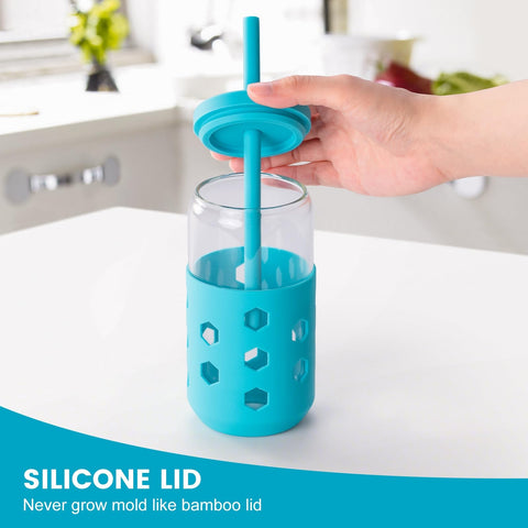 Mrsdry pajitas de silicona reutilizables para vasos de cristal