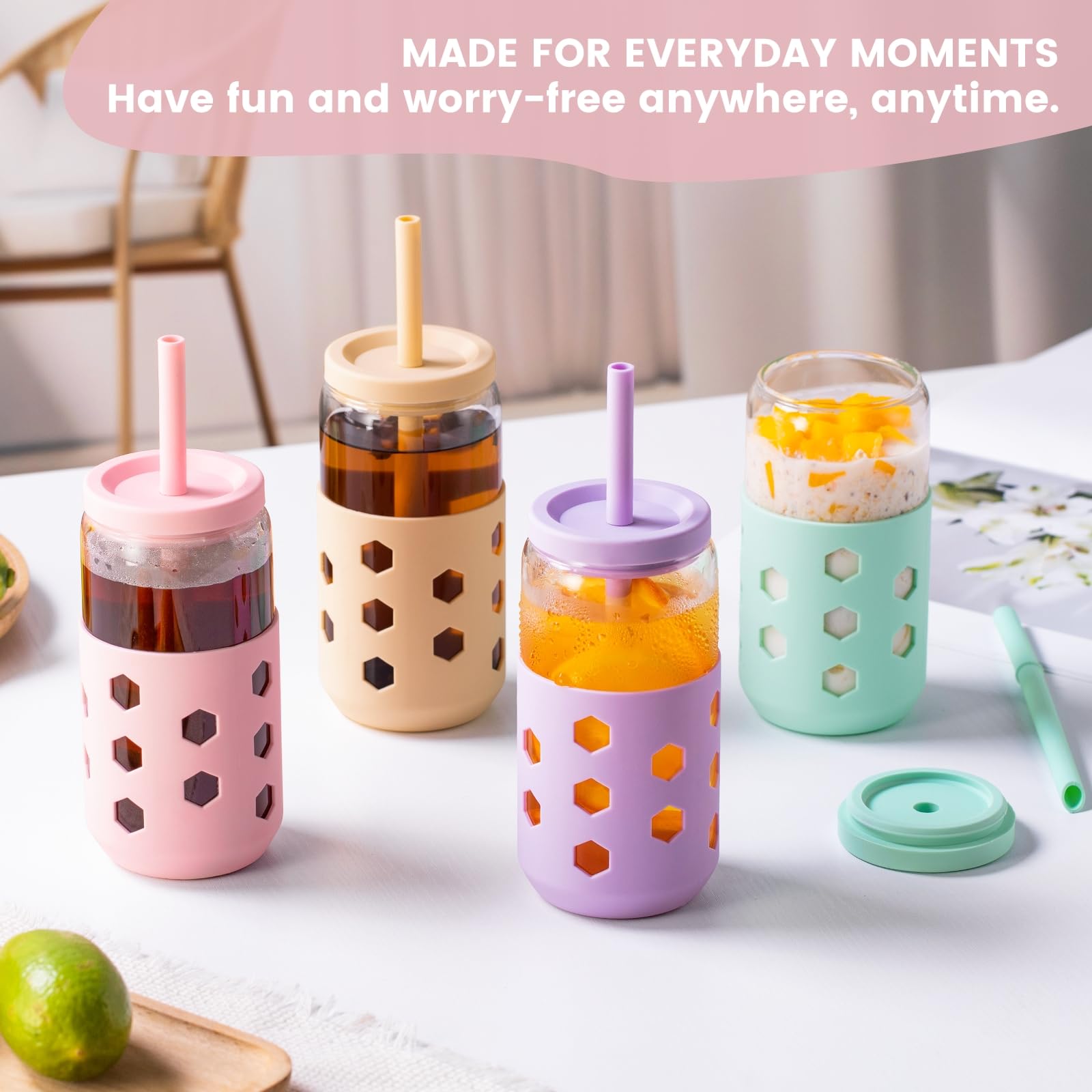 Vaso de 16 onzas de MrsDry para café helado y smoothies.