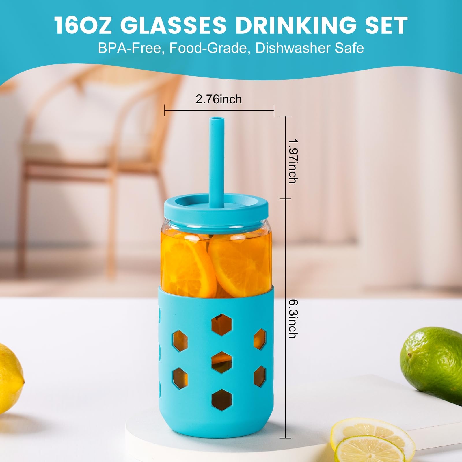Mrsdry vaso 16oz apto para microondas y lavavajillas, cómodo de usar