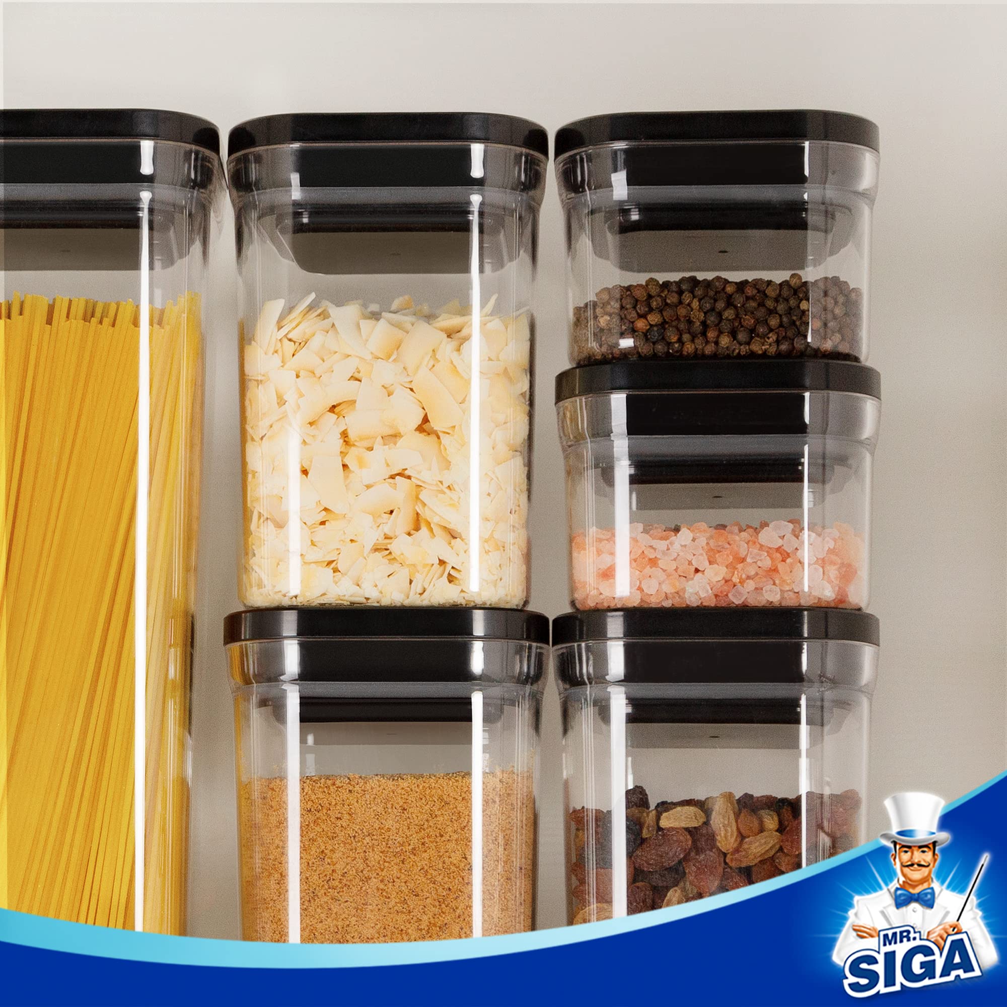 MR.SIGA conjunto práctico para cereal, pasta y frutos secos.