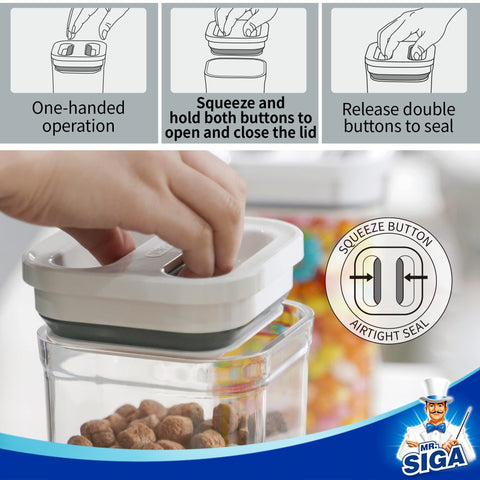 MR.SIGA junta de silicona garantiza sello hermético contra humedad en alimentos.