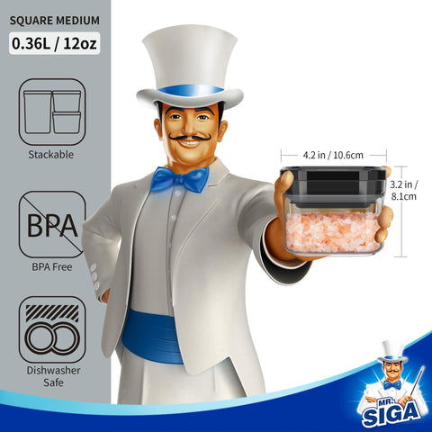 MR.SIGA materiales de grado alimenticio sin BPA para seguridad en la despensa.