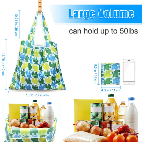 Bolsas plegables MRYUWB con estampados digitales que no se desvanecen, fáciles de transportar.