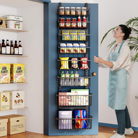 MSERCUOR Organizador despensa puerta permite organizar especias y snacks con facilidad.