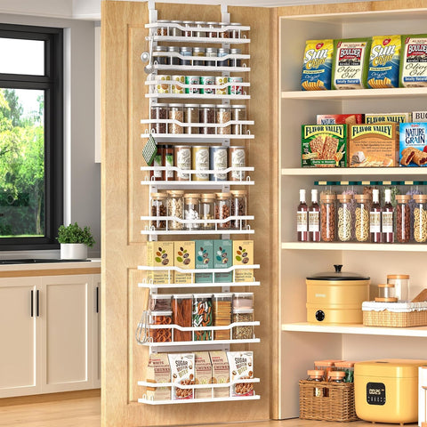 MSERCUOR organizador de puerta con 9 estantes para mantener especias y snacks ordenados