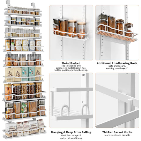 MSERCUOR rack metálico para puertas con acabado anticorrosivo, ideal para cocina o lavandería