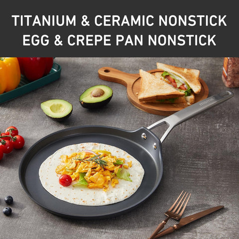 MsMk pan crepe con base de acero 4 mm para calor rápido y parejo