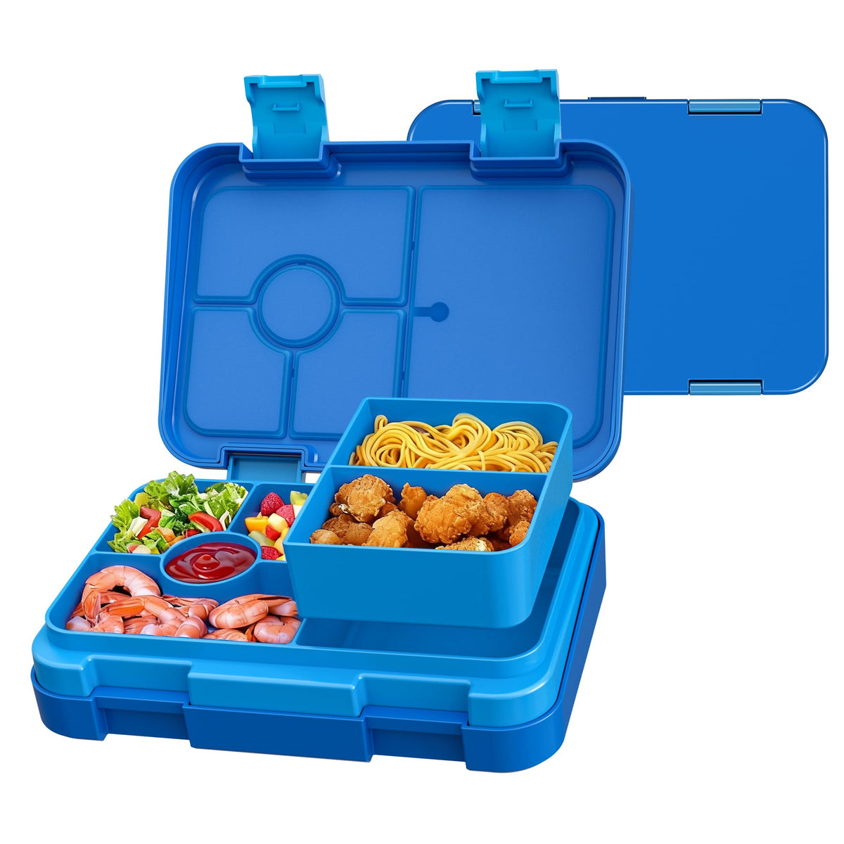 MSSWFSG Bento para niños con seis compartimentos facilita porciones equilibradas para la lonchera