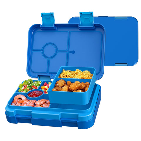 MSSWFSG Bento para niños con seis compartimentos facilita porciones equilibradas para la lonchera