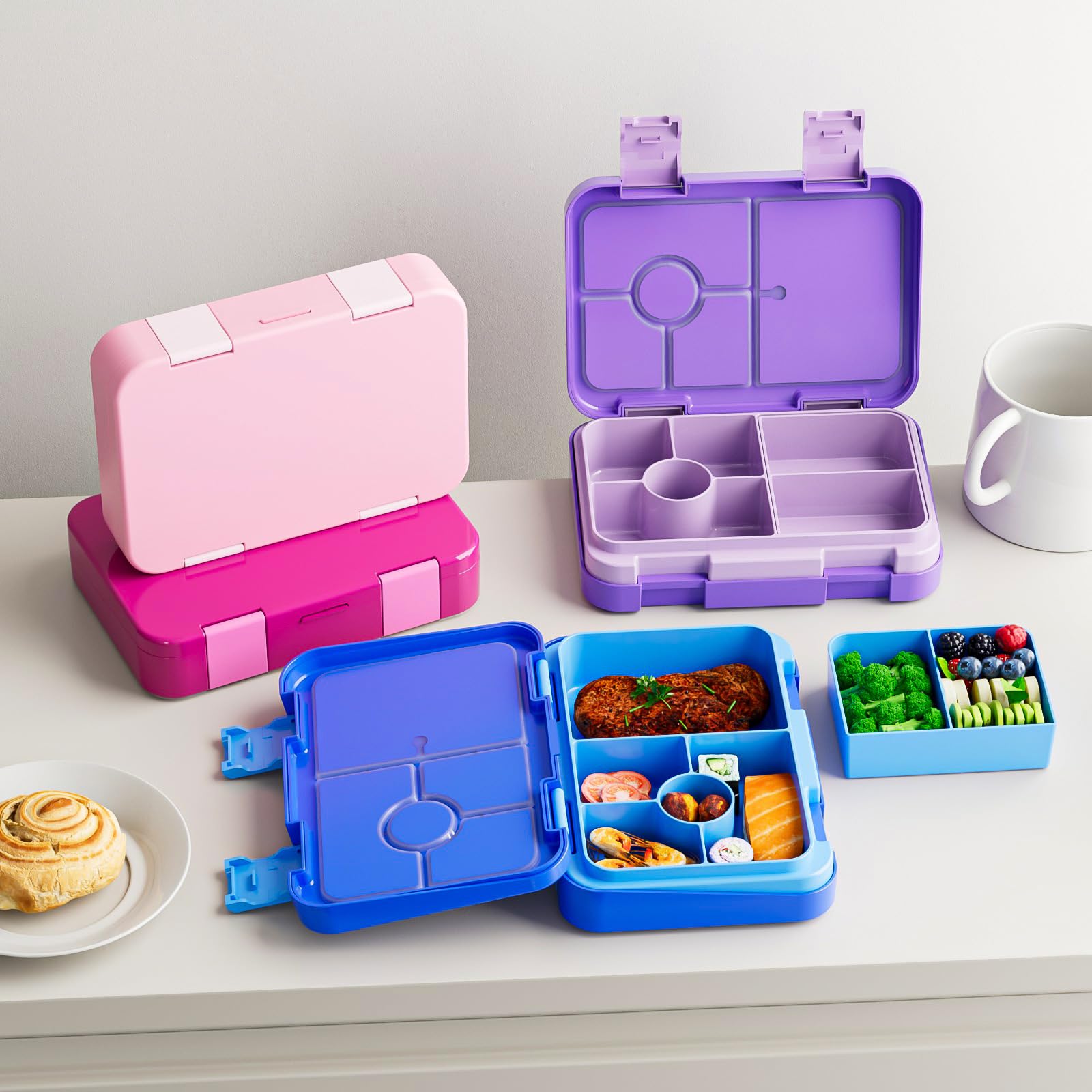 MSSWFSG Bento estilo azul escolar para expresar personalidad en la lonchera
